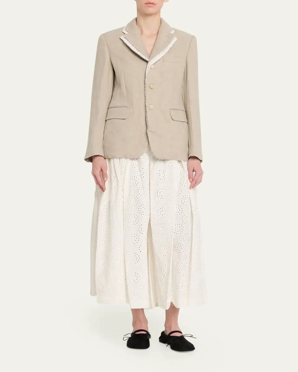 Comme des Garçons Eyelet-Embroidered Cotton Midi Skirt | Thumbnail 2