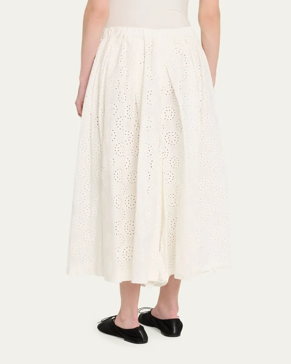 Comme des Garçons Eyelet-Embroidered Cotton Midi Skirt | Thumbnail 3