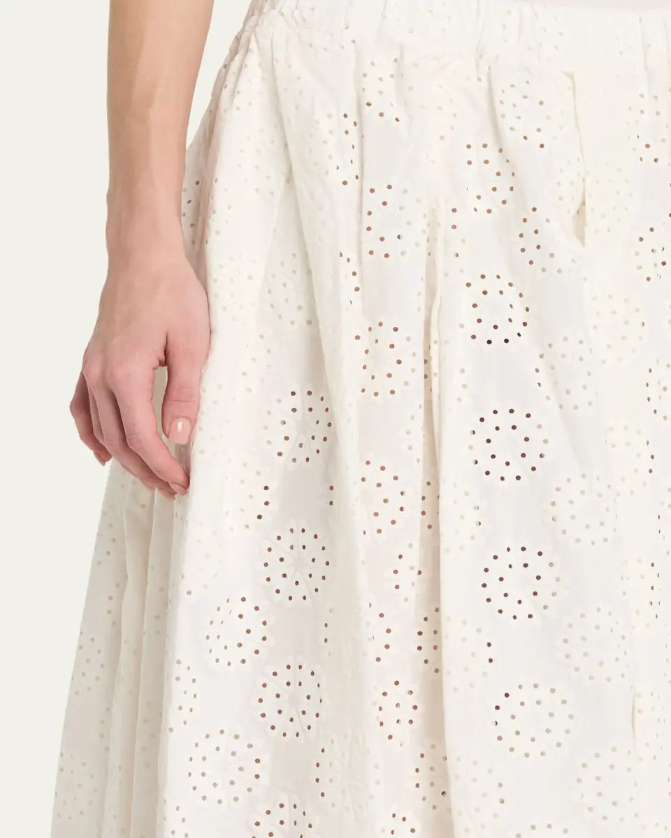 Comme des Garçons Eyelet-Embroidered Cotton Midi Skirt | Thumbnail 5