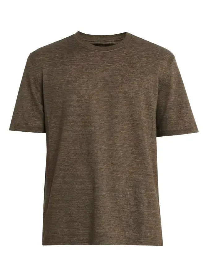 Men's Solid Linen Crewneck T-Shirt