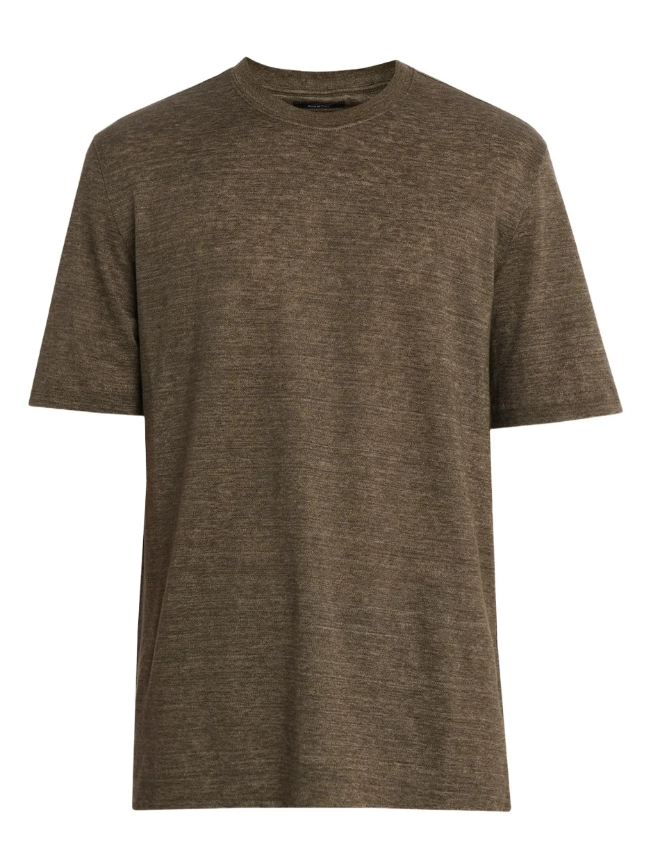 Zegna Men's Solid Linen Crewneck T-Shirt