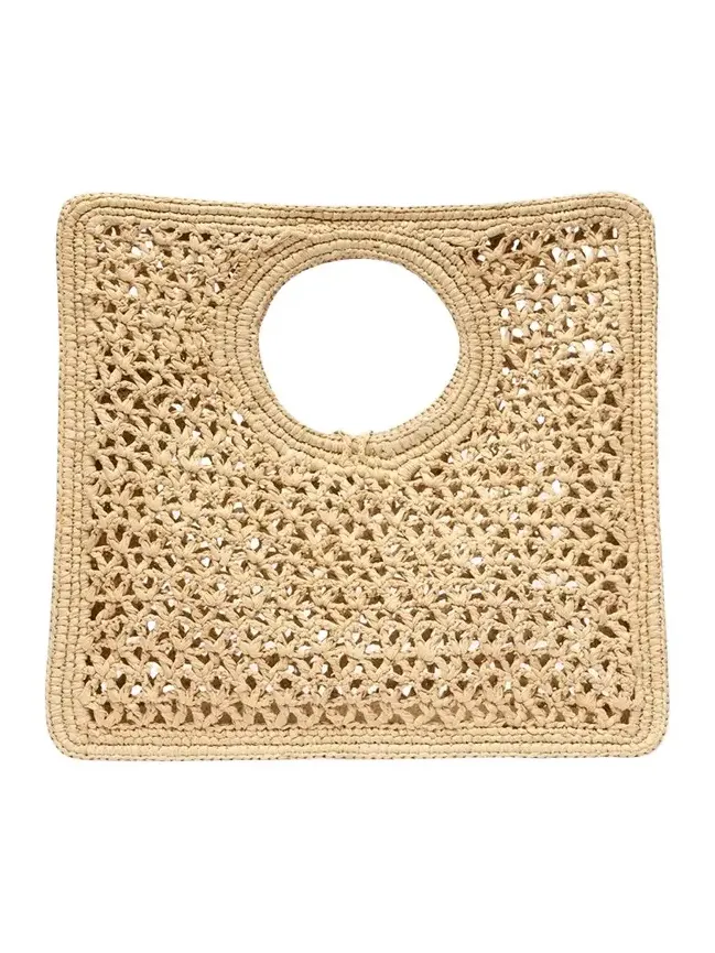 Le Petit Carre Raffia Top-Handle Bag