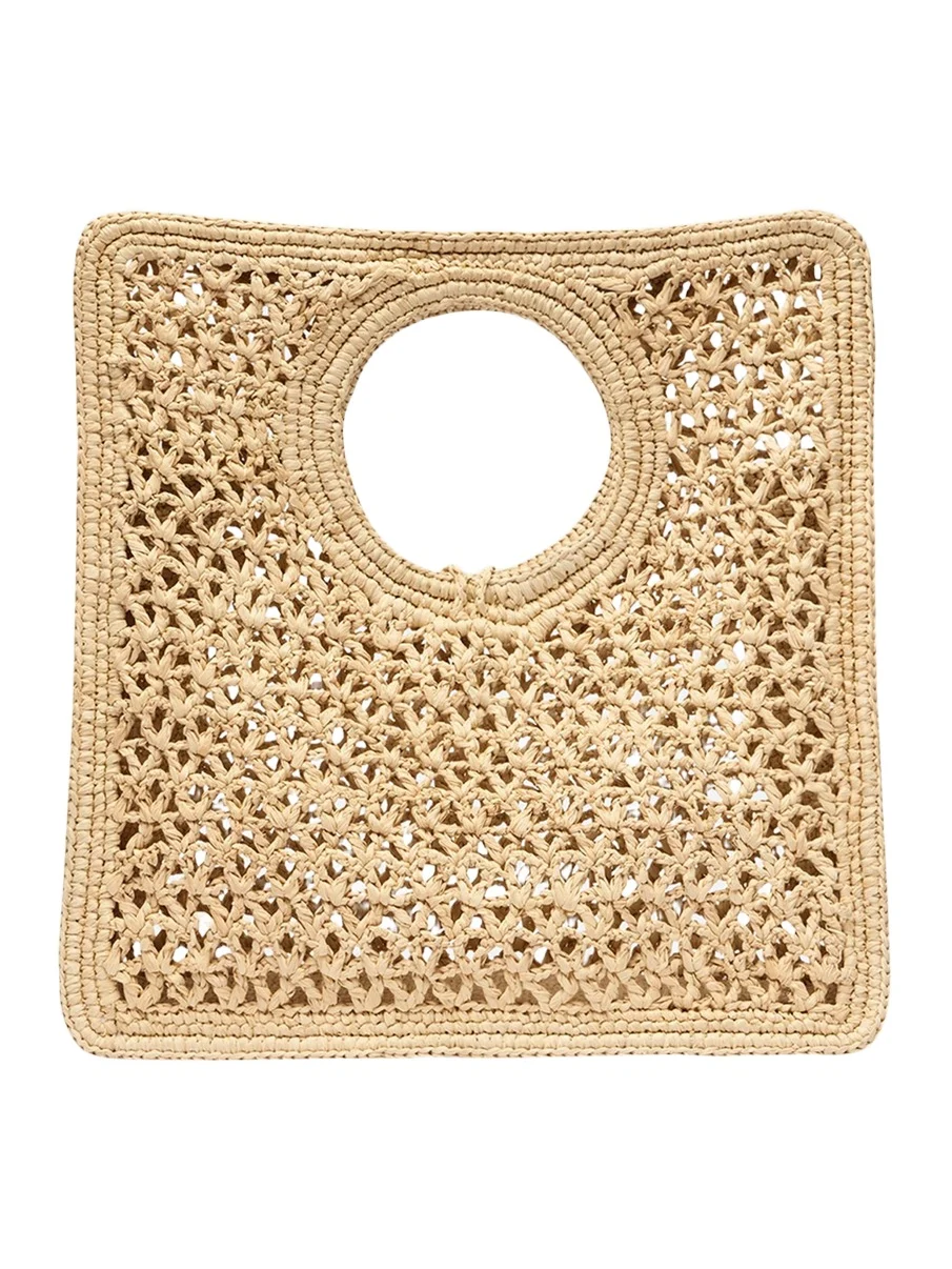 Le Petit Carre Raffia Top-Handle Bag Le Petit Carre Raffia Top-Handle Bag