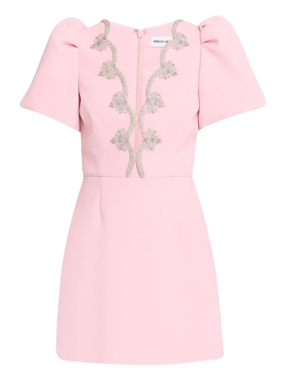 Harlynn Scalloped Diamante-Trim Mini Dress