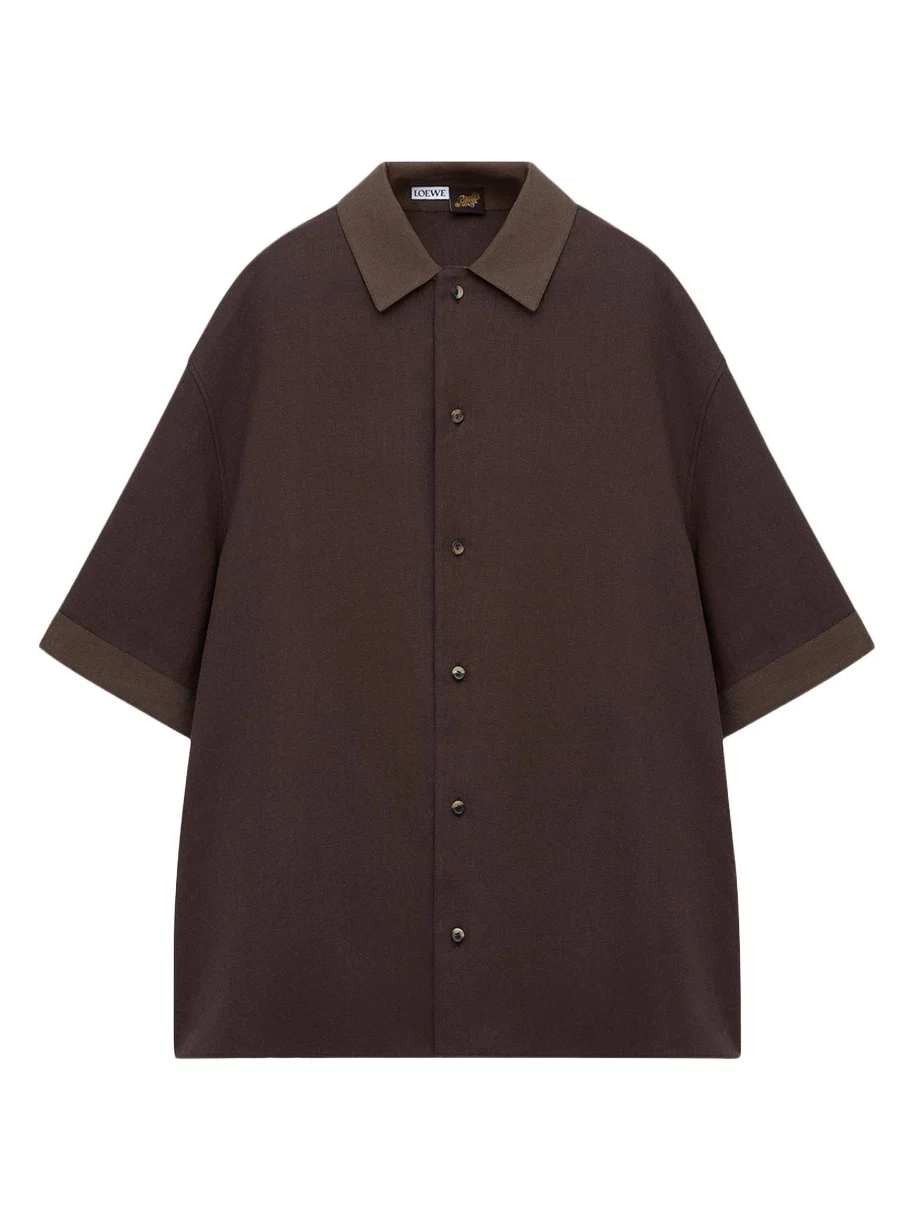 Loewe x Paula's Ibiza Men's Washed Satin Short-Sleeve Shirt