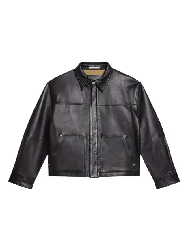 Men's Bonded Leather Snap-Front Jacket Men's Bonded Leather Snap-Front Jacket
