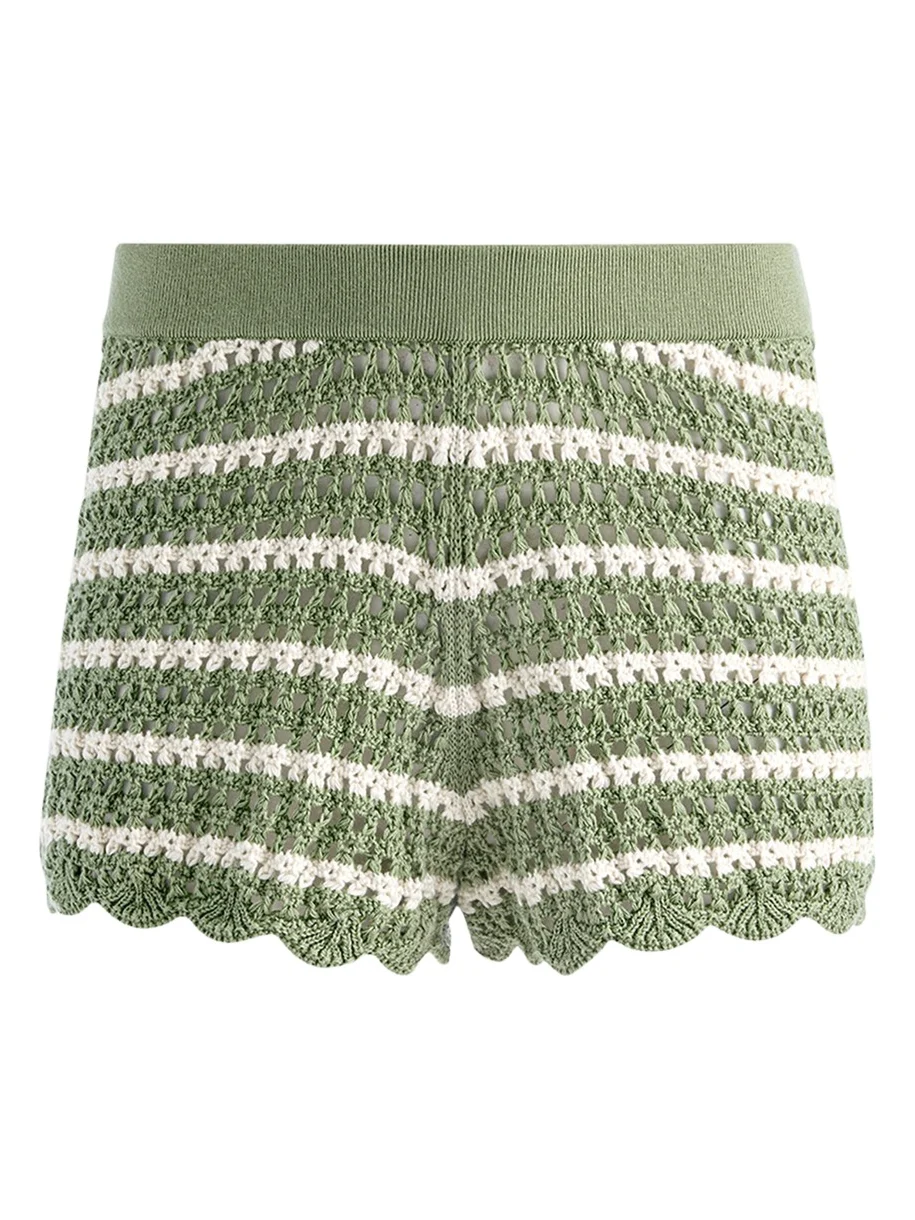 Bobbi Striped Pointelle Shorts