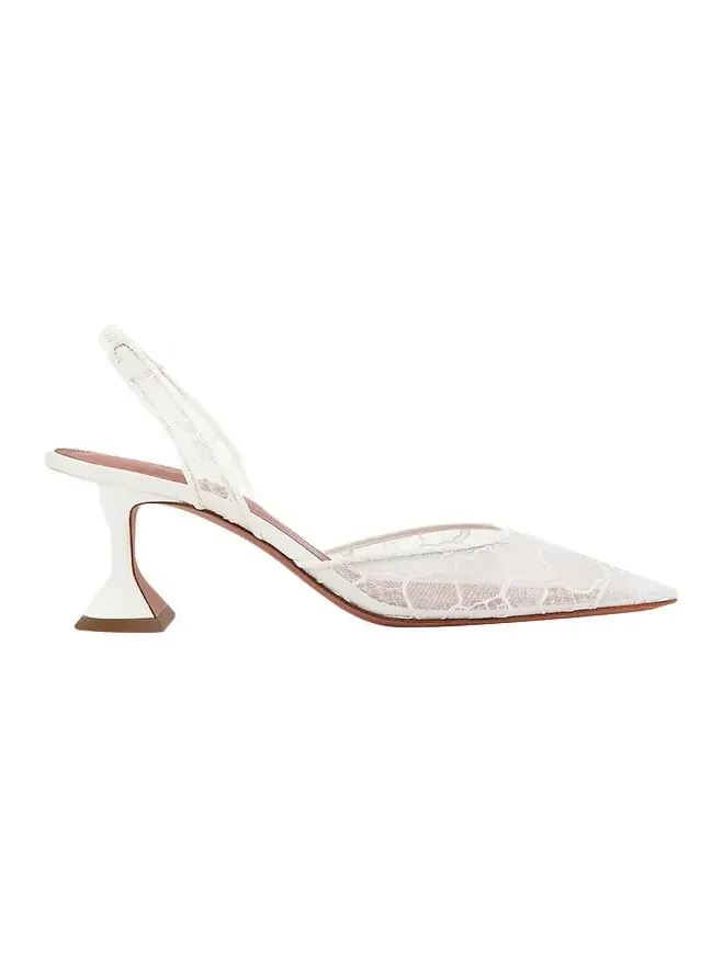 70mm Holli Floral Lace Slingback Pumps 70mm Holli Floral Lace Slingback Pumps