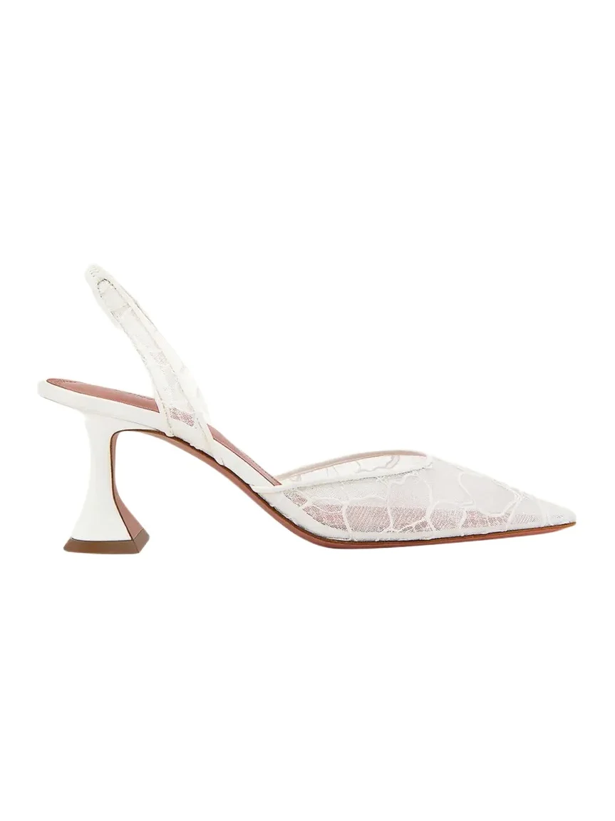 70mm Holli Floral Lace Slingback Pumps 70mm Holli Floral Lace Slingback Pumps