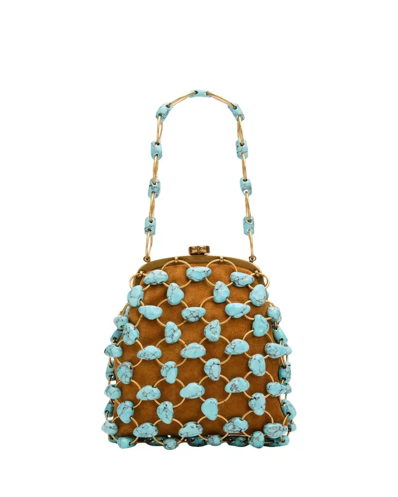 Cult Gaia Brielle Caged Suede Top-Handle Bag | Image 1 Cult Gaia Brielle Caged Suede Top-Handle Bag | Image 1