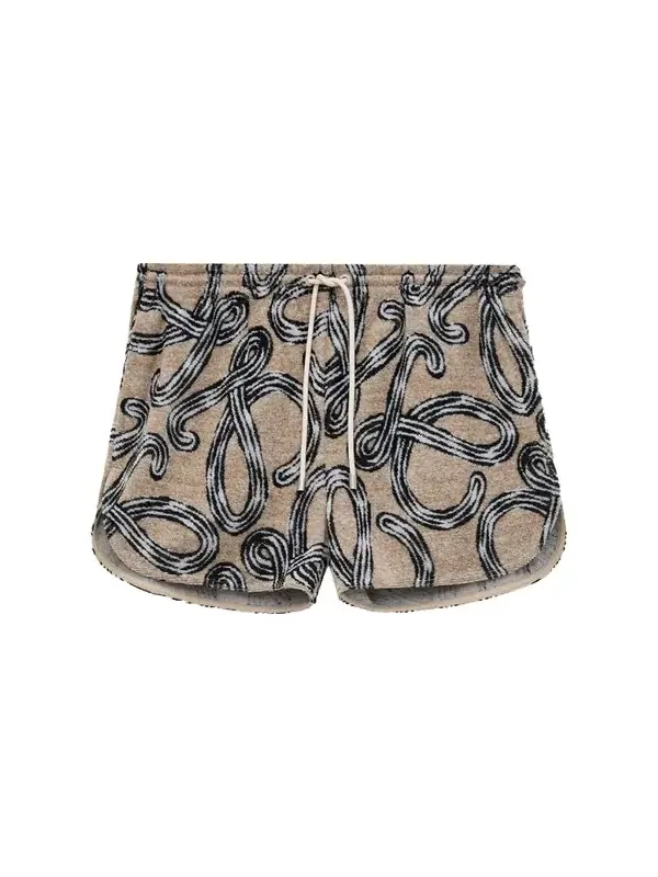 x Paula's Ibiza Anagram-Print Towelling Pull-On Shorts
