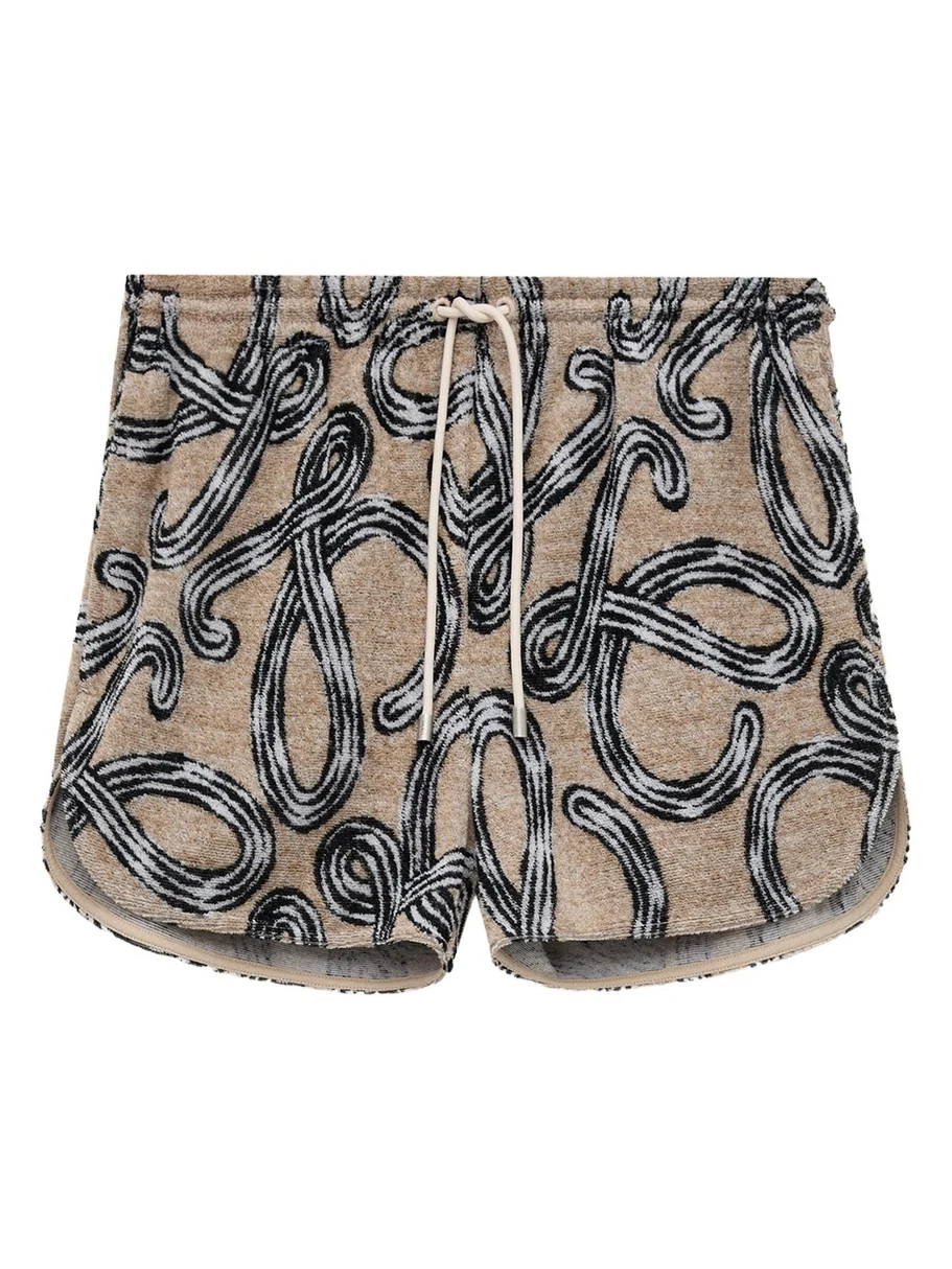 Loewe x Paula's Ibiza Anagram-Print Towelling Pull-On Shorts