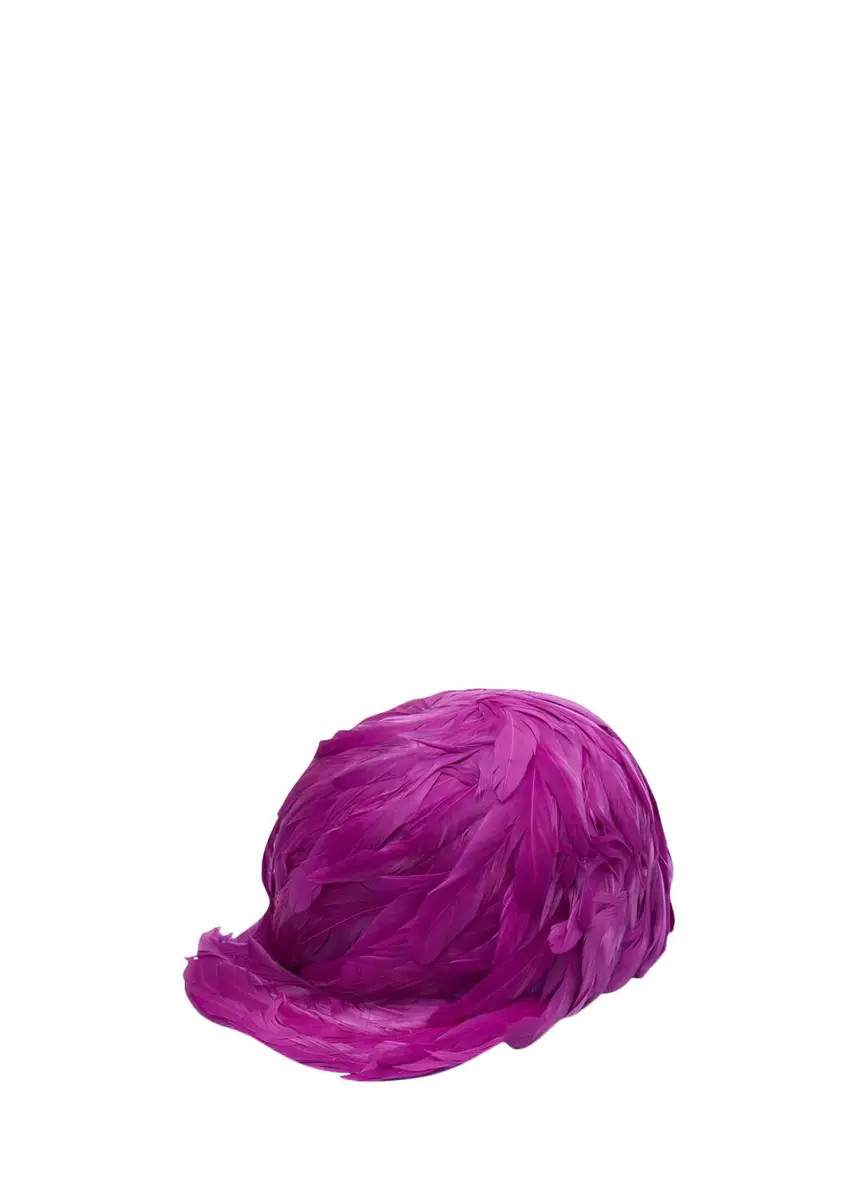 Balenciaga Feather Trim Satin Baseball Hat | Thumbnail 3