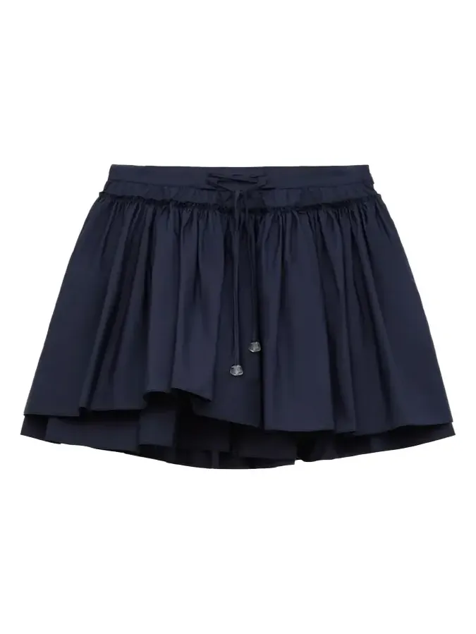 x Paula's Ibiza Layered Cotton Drawstring Mini Skirt