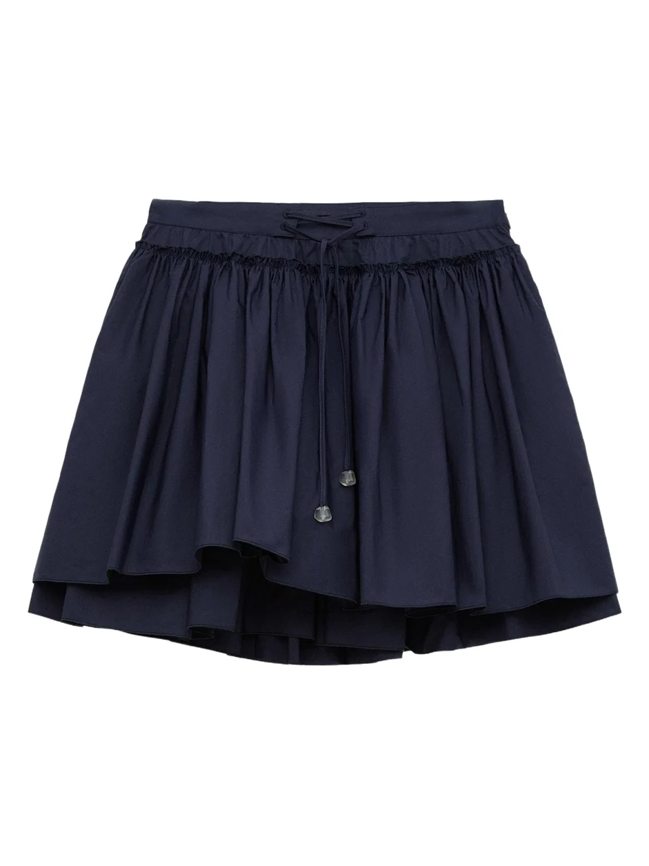 x Paula's Ibiza Layered Cotton Drawstring Mini Skirt x Paula's Ibiza Layered Cotton Drawstring Mini Skirt