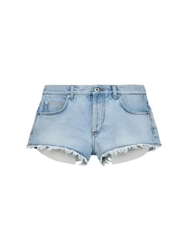 x Paula's Ibiza Cotton Anagram Frayed Cut-Off Shorts x Paula's Ibiza Cotton Anagram Frayed Cut-Off Shorts