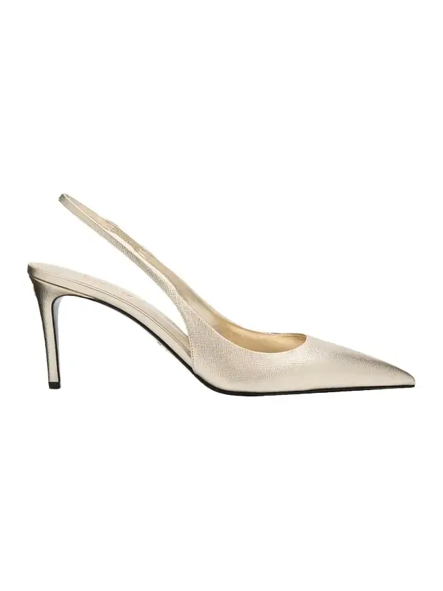 85mm Vernice Saffiano Leather Slingback Pumps 85mm Vernice Saffiano Leather Slingback Pumps