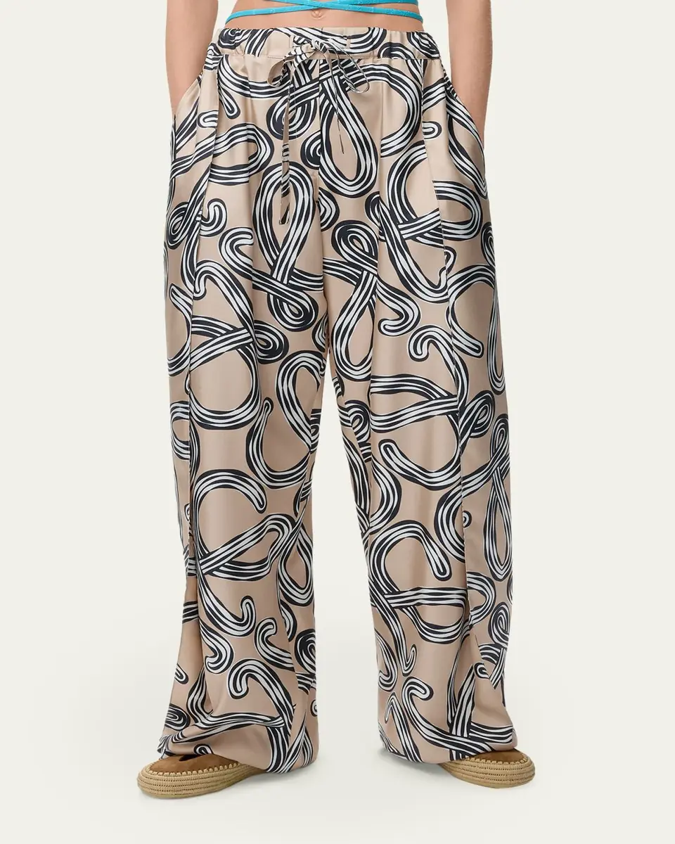 Loewe x Paula's Ibiza Abstract-Print Silk Wide-Leg Pull-On Trousers | Thumbnail 4 Loewe x Paula's Ibiza Abstract-Print Silk Wide-Leg Pull-On Trousers | Thumbnail 4