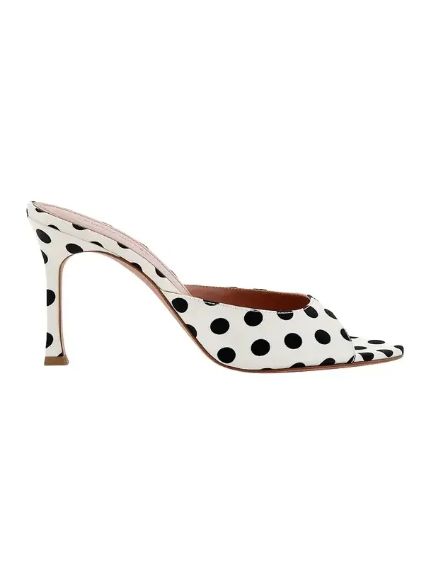 95mm Alexa Polka-Dot Satin Mule Pumps