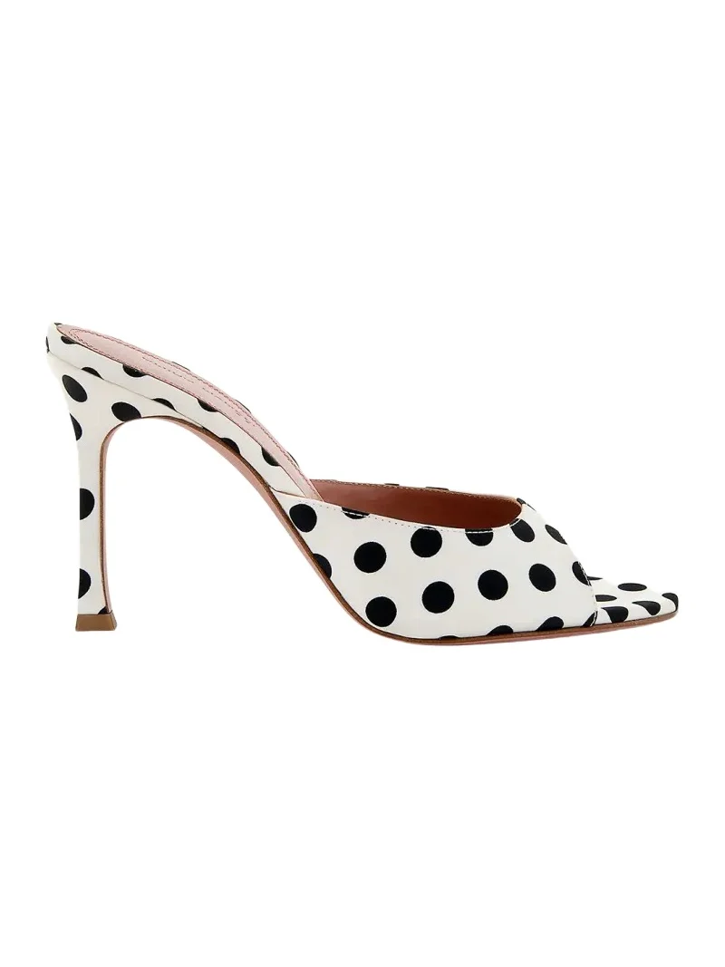95mm Alexa Polka-Dot Satin Mule Pumps 95mm Alexa Polka-Dot Satin Mule Pumps