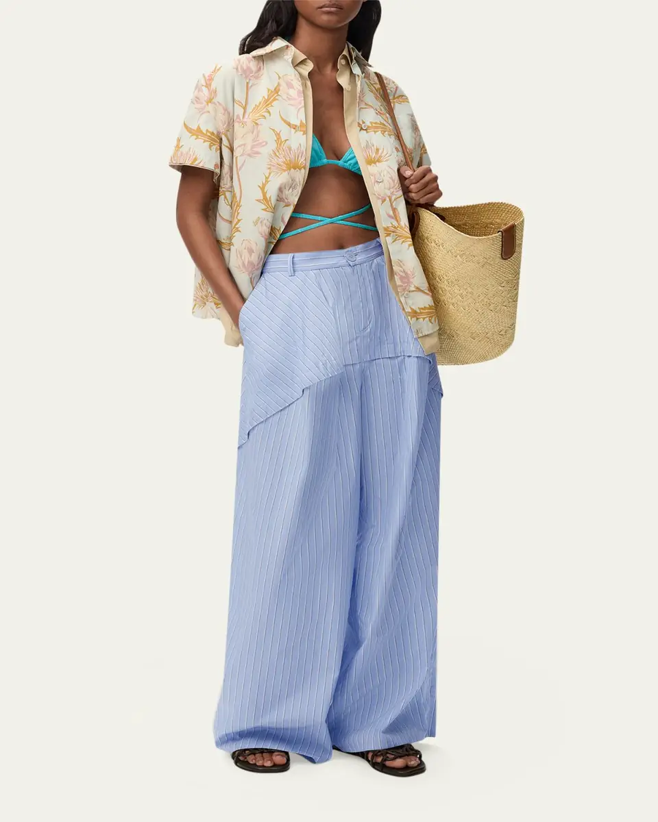 Loewe x Paula's Ibiza Striped Cotton Yoked Wide-Leg Trousers | Thumbnail 2 Loewe x Paula's Ibiza Striped Cotton Yoked Wide-Leg Trousers | Thumbnail 2
