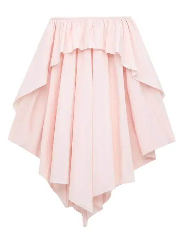 x Paula's Ibiza Layered Ruffle Cotton Midi Skirt