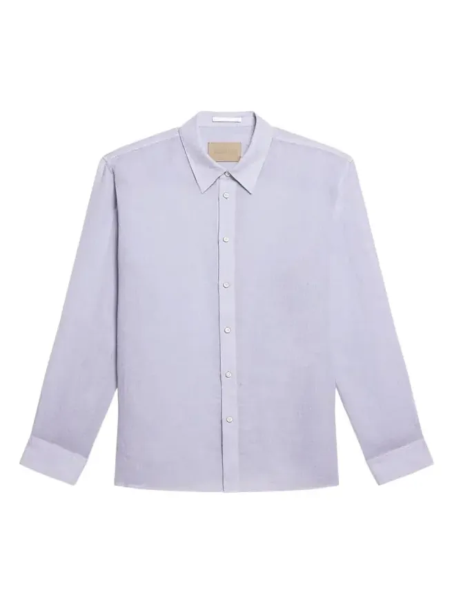 Men's Relaxed Fit Linen Button-Down Shirt