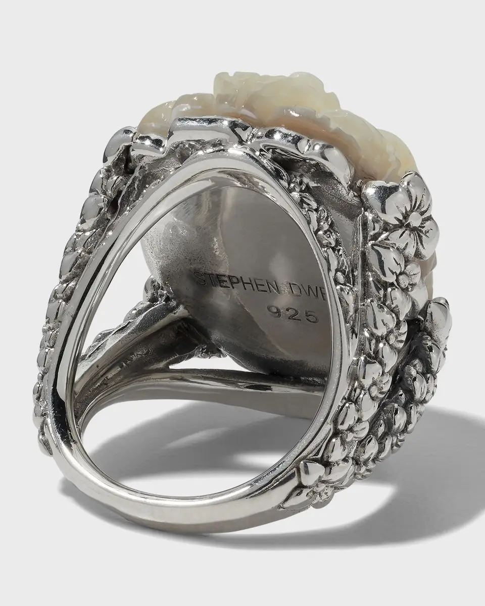 Stephen Dweck Hand-Carved Mother-of-Pearl Double Shank Ring | Thumbnail 3