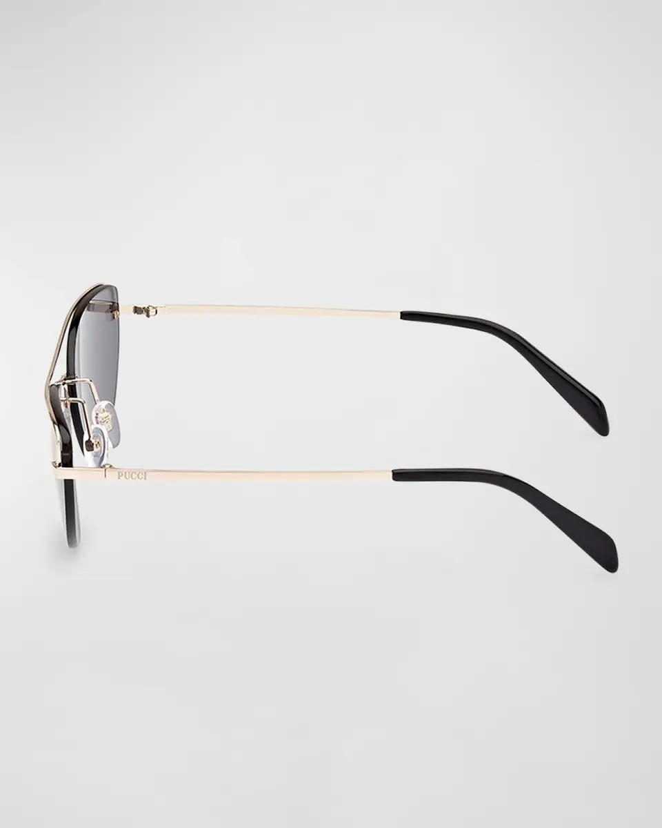 Pucci Semi-Rimmed Metal & Acetate Cat-Eye Sunglasses | Thumbnail 3