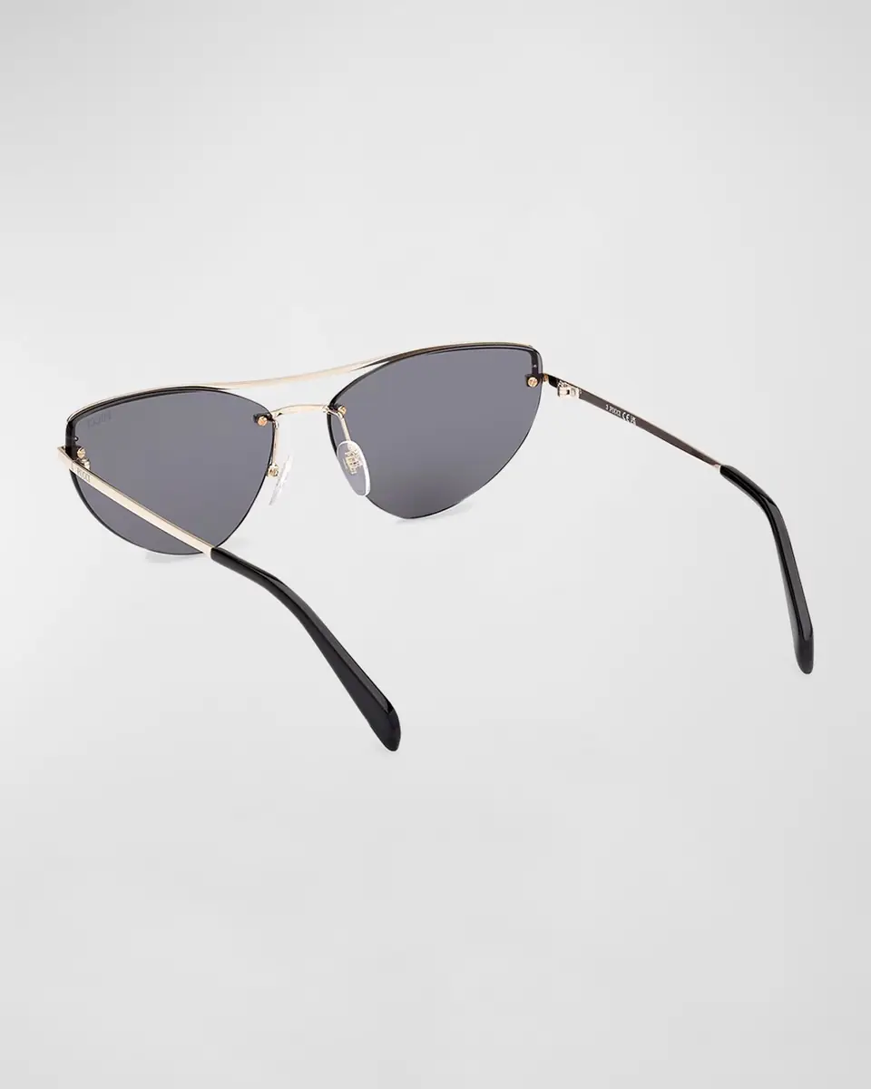 Pucci Semi-Rimmed Metal & Acetate Cat-Eye Sunglasses | Thumbnail 4