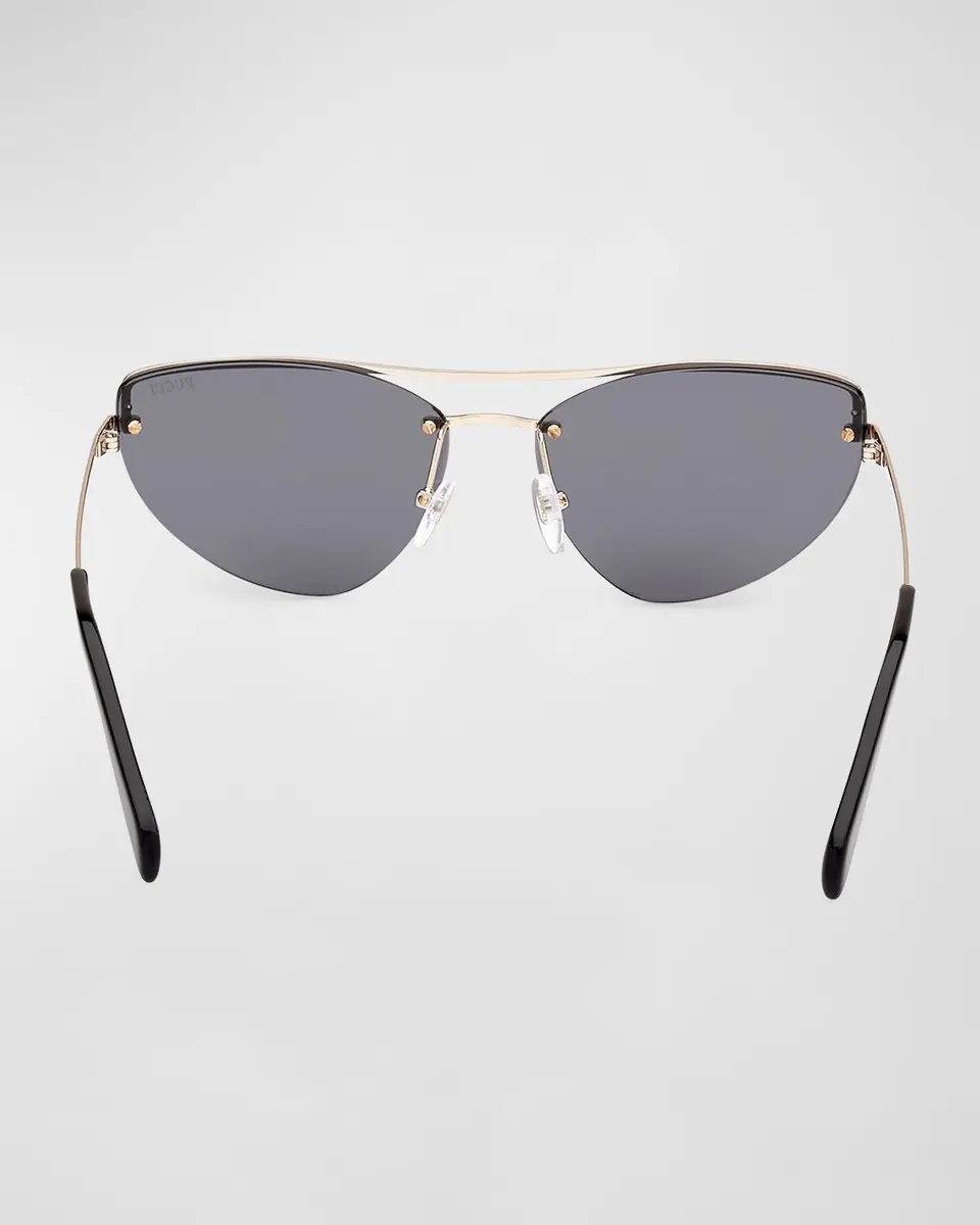 Pucci Semi-Rimmed Metal & Acetate Cat-Eye Sunglasses | Thumbnail 5