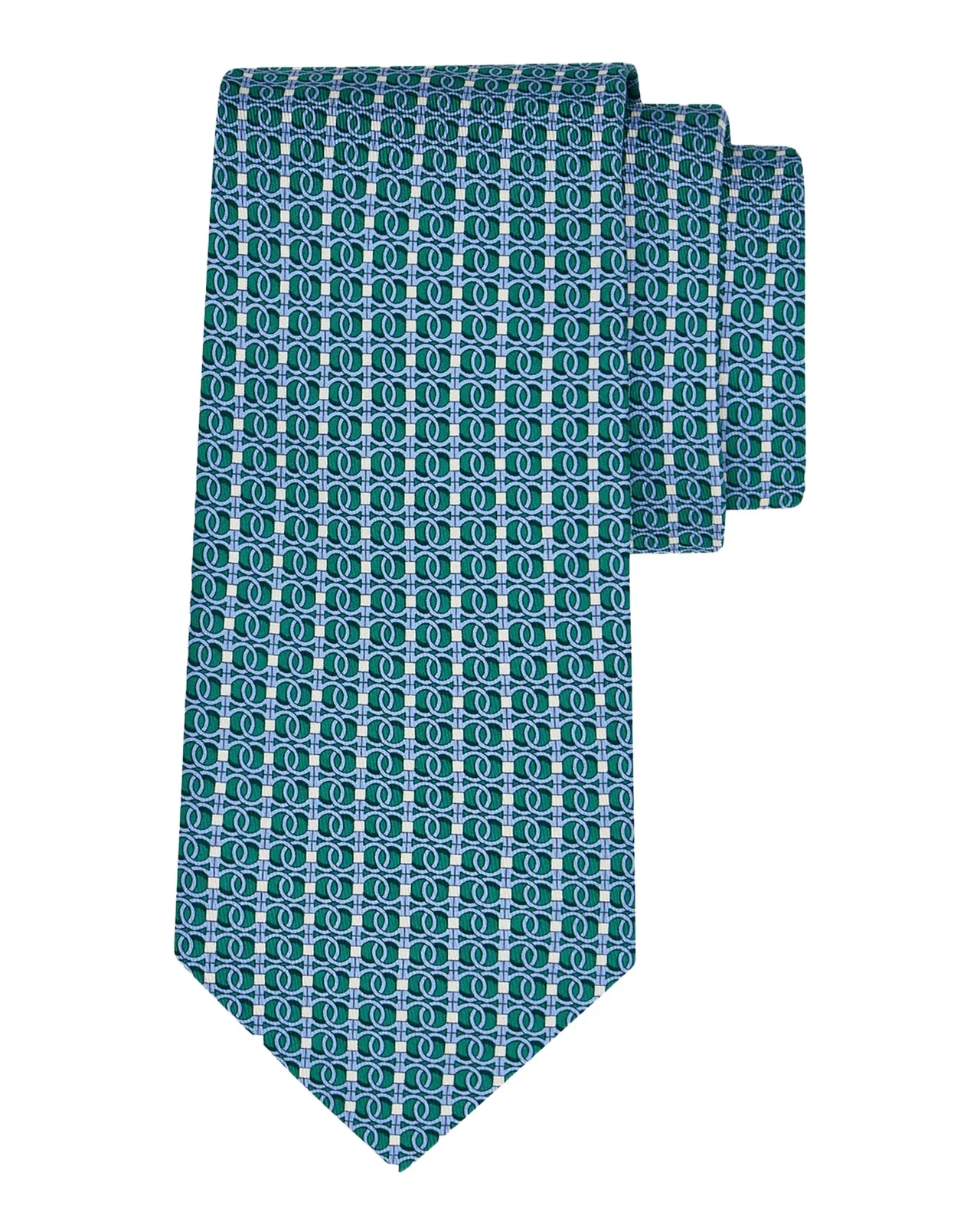 Ferragamo Men's Gancini Chain-Print Silk Tie