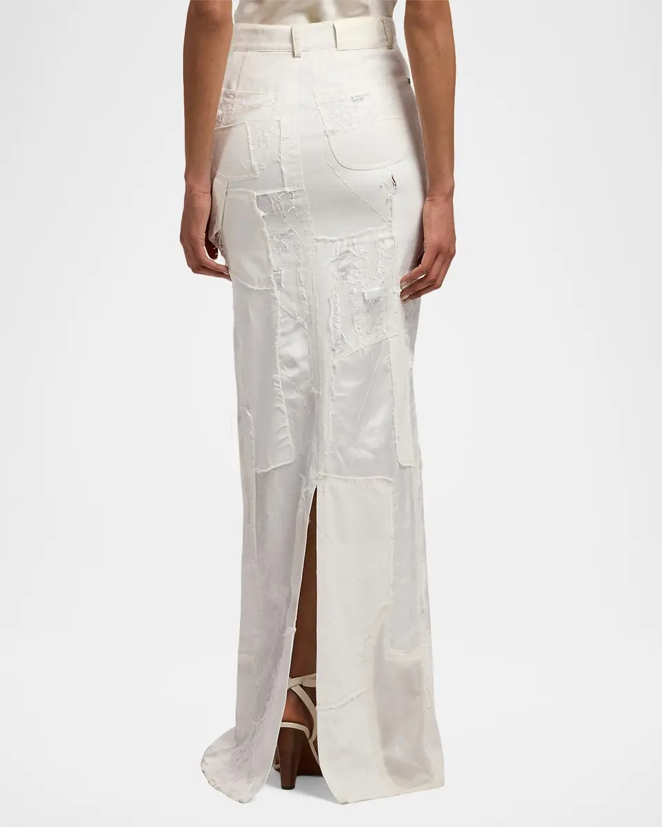 Ralph Lauren Collection Natallia Denim Patchwork Maxi Skirt | Thumbnail 2
