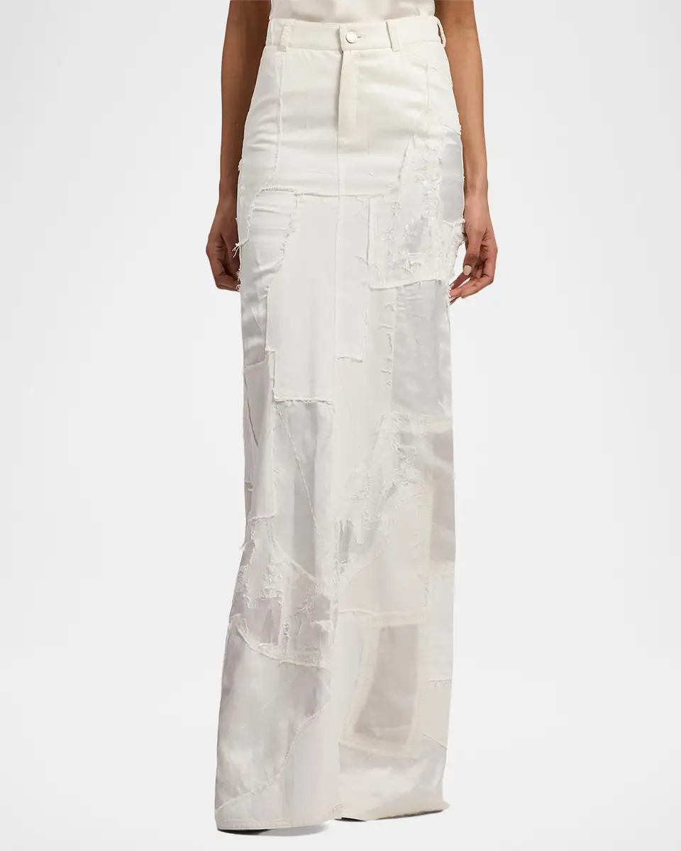 Ralph Lauren Collection Natallia Denim Patchwork Maxi Skirt | Thumbnail 3