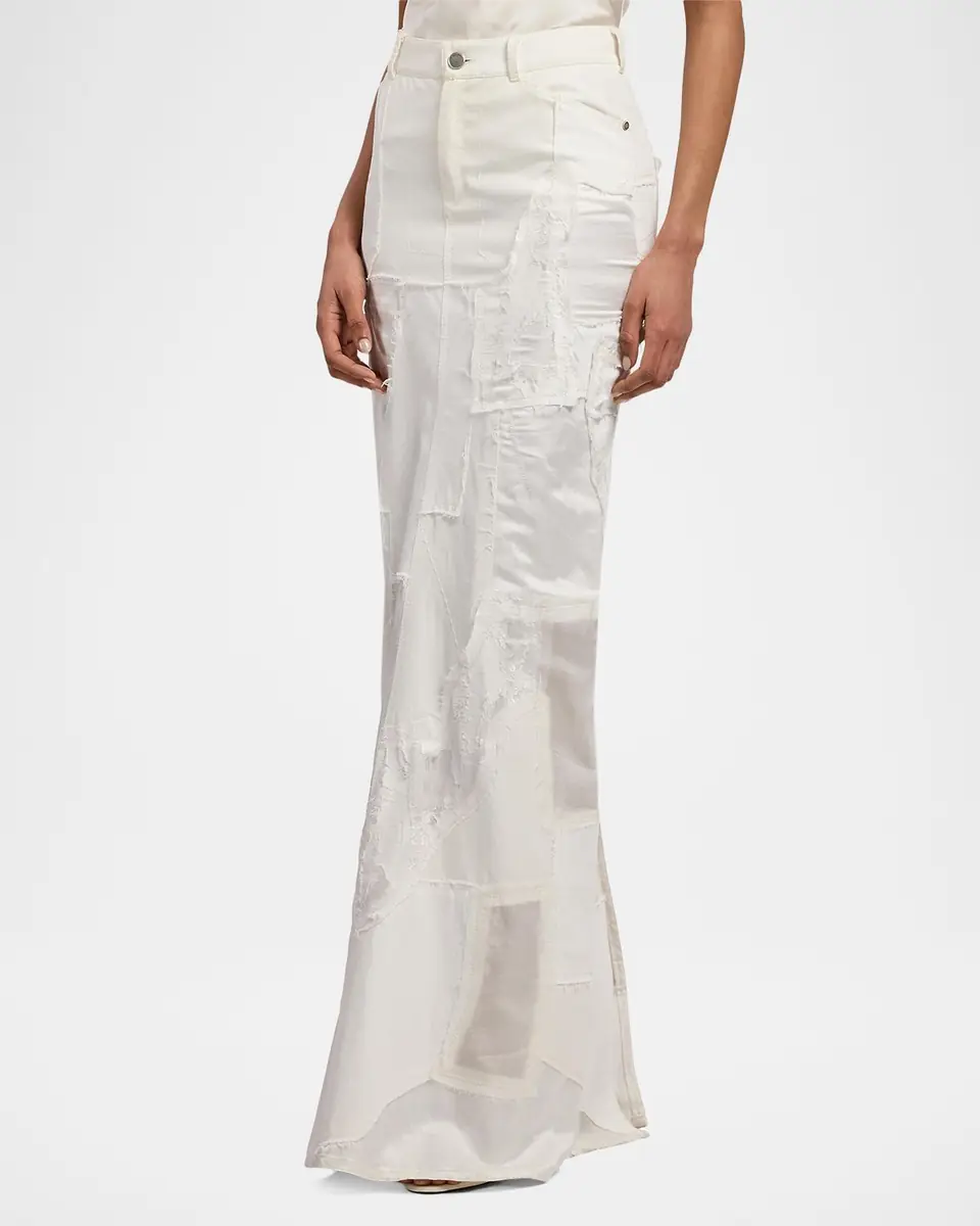 Ralph Lauren Collection Natallia Denim Patchwork Maxi Skirt | Thumbnail 5