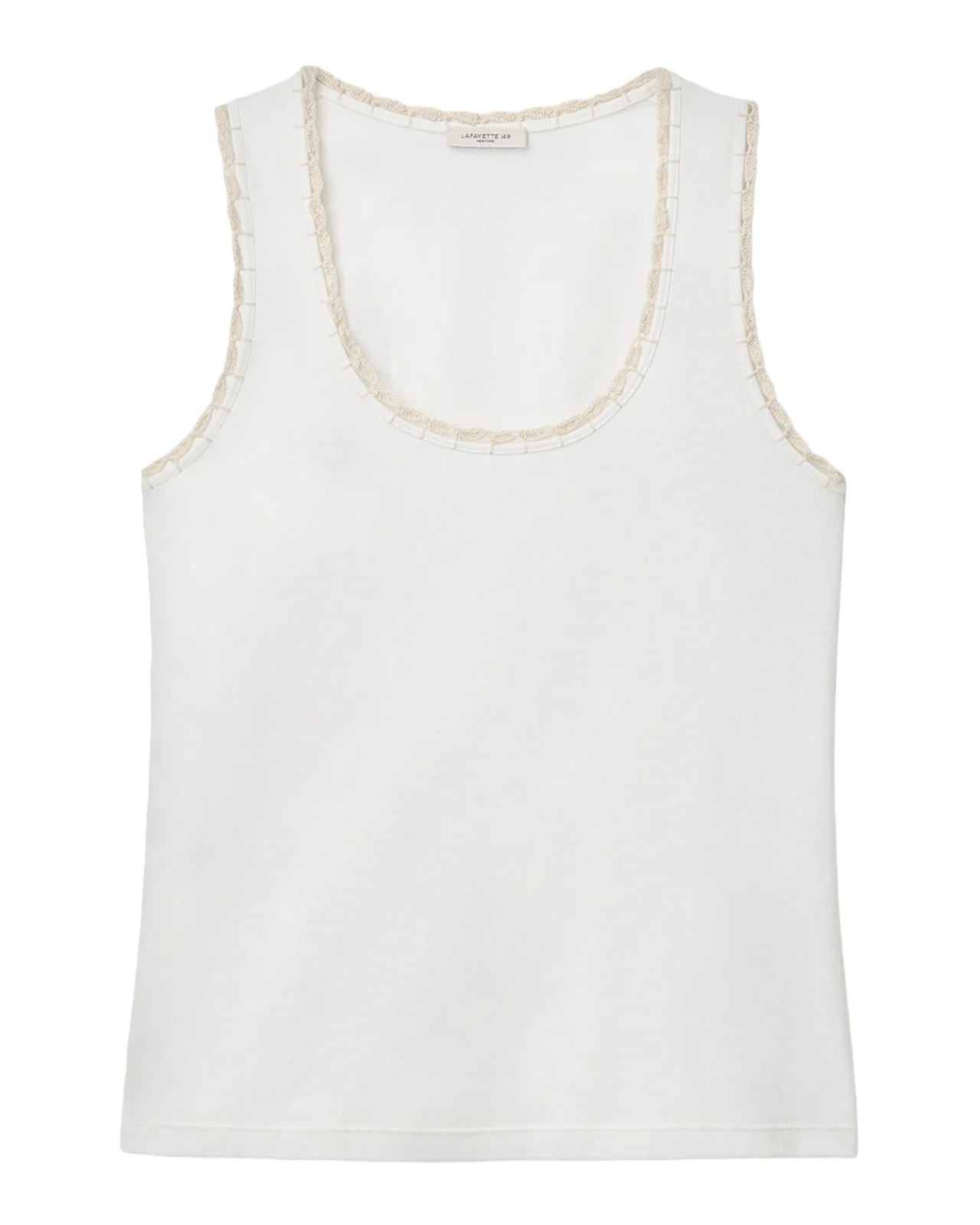 Crochet-Trim Cotton Rib Tank Top Crochet-Trim Cotton Rib Tank Top