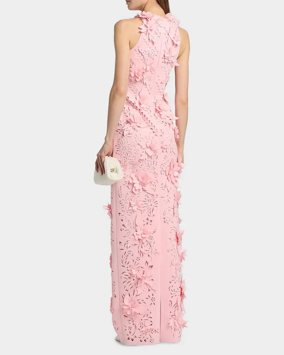 Badgley Mischka 3D Floral Pearly Embellished Gown | Thumbnail 2 Badgley Mischka 3D Floral Pearly Embellished Gown | Thumbnail 2