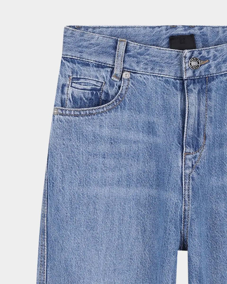 Givenchy Boy's Barrel-Leg Cotton Denim Jeans, Size 8 | Thumbnail 3 Givenchy Boy's Barrel-Leg Cotton Denim Jeans, Size 8 | Thumbnail 3