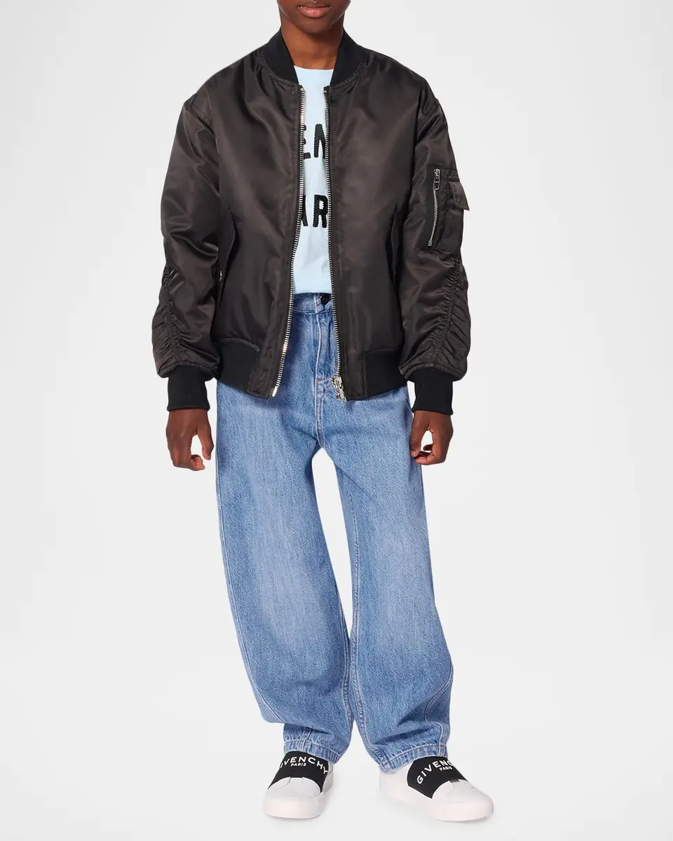Givenchy Boy's Barrel-Leg Cotton Denim Jeans, Size 8 | Thumbnail 4 Givenchy Boy's Barrel-Leg Cotton Denim Jeans, Size 8 | Thumbnail 4