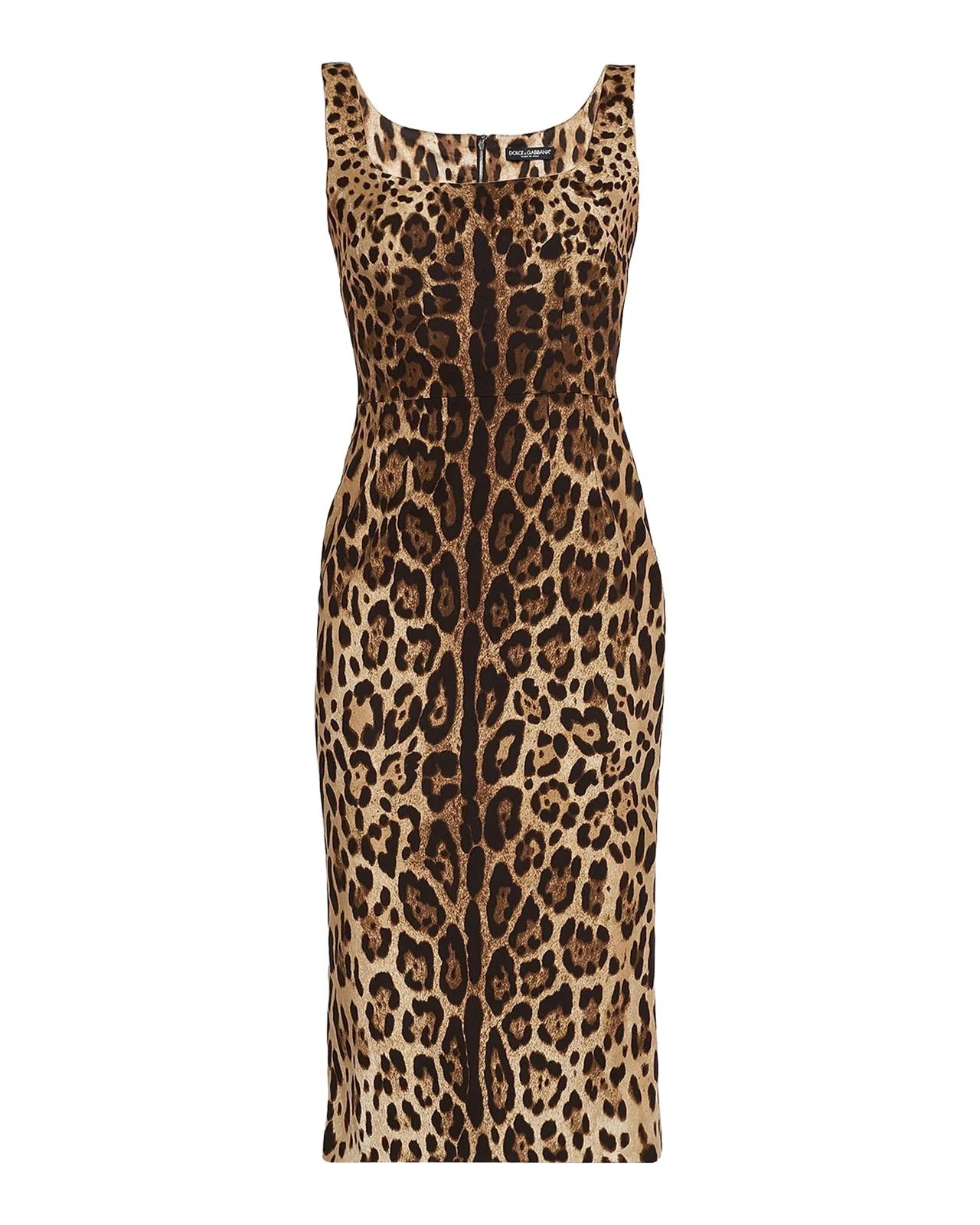 Leopard-Print Silk Sleeveless Midi Dress Leopard-Print Silk Sleeveless Midi Dress