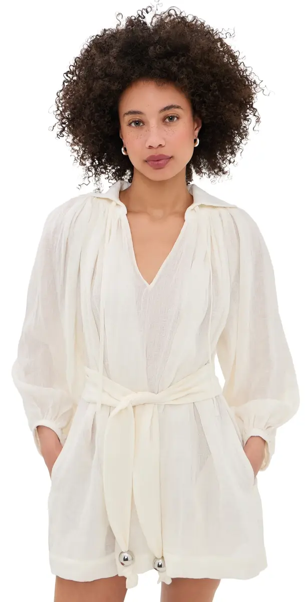 Lisa Marie Fernandez Poet ini Dress White Organic Gauze | Image 1 Lisa Marie Fernandez Poet ini Dress White Organic Gauze | Image 1