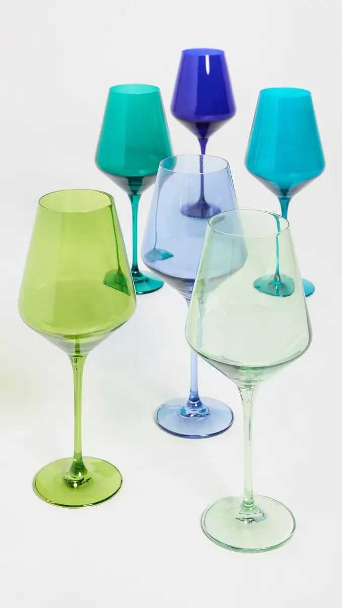 Estelle Colored Glass Stemware Set of 6 | Thumbnail 2