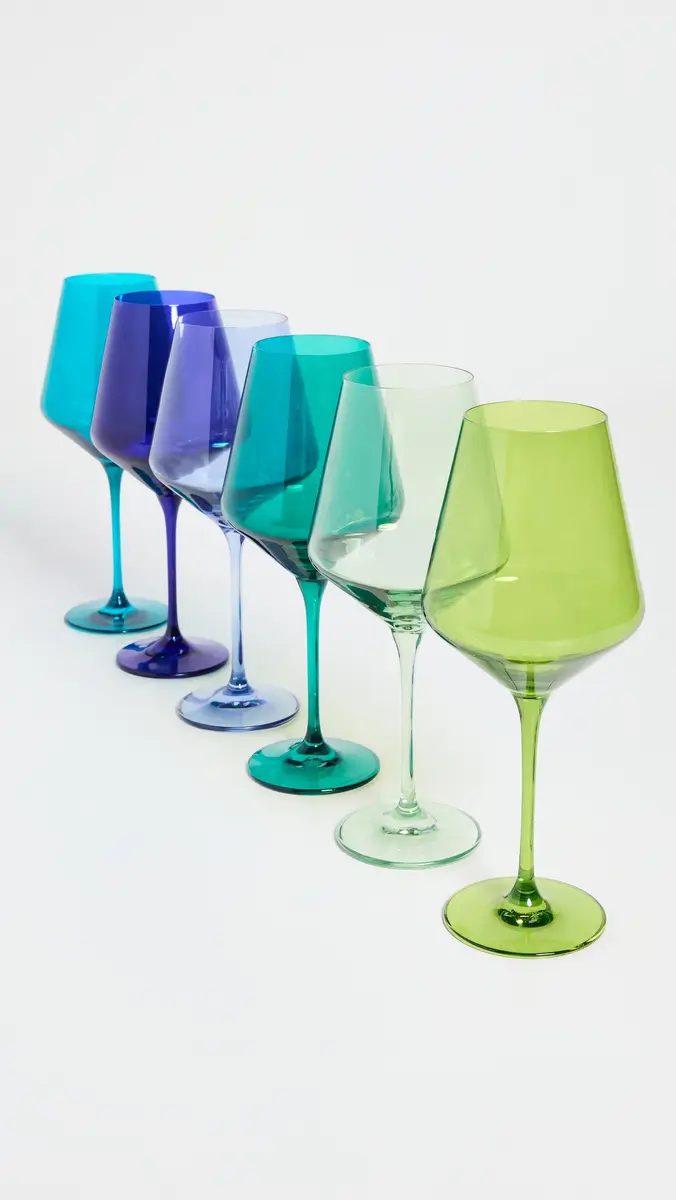Estelle Colored Glass Stemware Set of 6 | Thumbnail 3