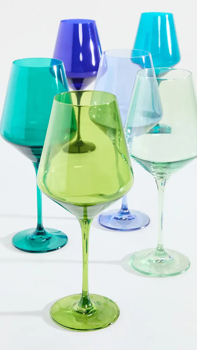 Estelle Colored Glass Stemware Set of 6 | Thumbnail 4