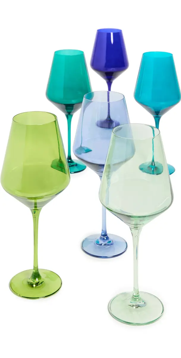 Estelle Colored Glass Stemware Set of 6