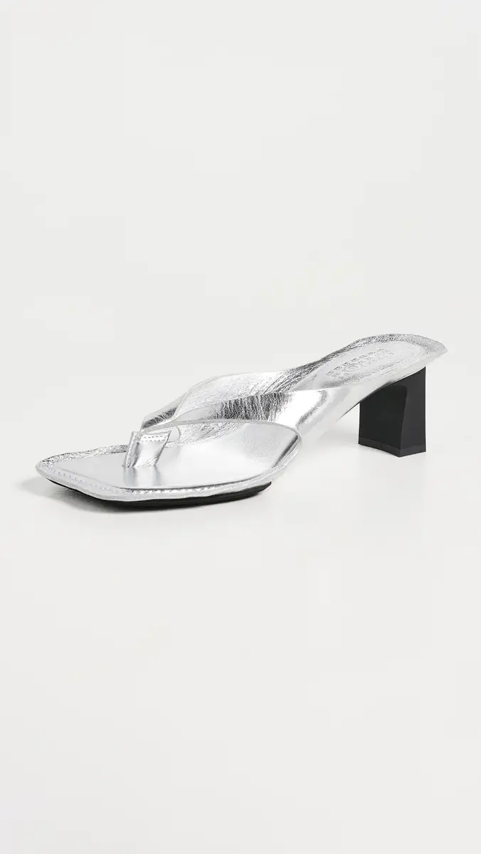 MM6 Maison Margiela Anatomic Leather Flip Flop Mules Silver | Thumbnail 2 MM6 Maison Margiela Anatomic Leather Flip Flop Mules Silver | Thumbnail 2