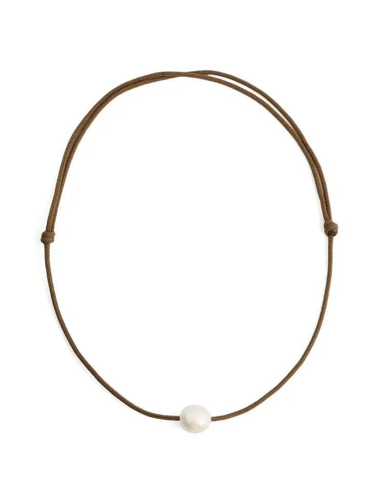 Baroque Pearl Paracord Necklace Baroque Pearl Paracord Necklace