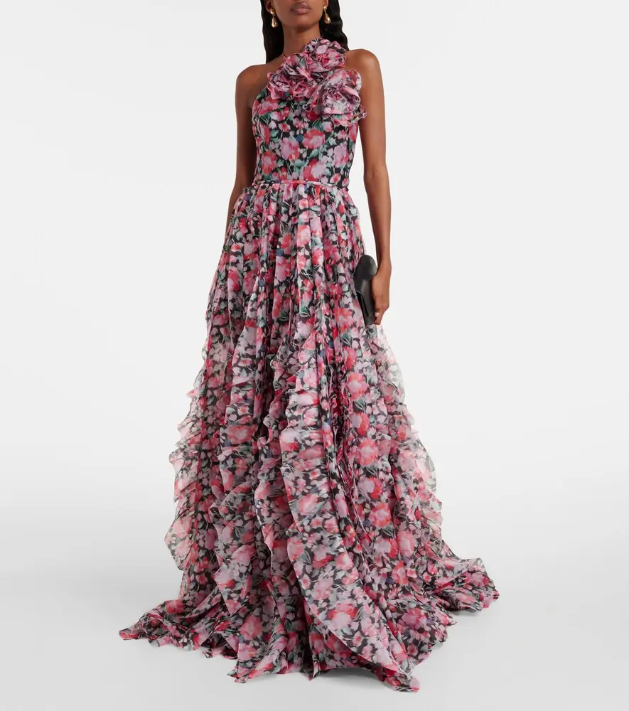 Carolina Herrera Floral halterneck ruffled gown | Thumbnail 2 Carolina Herrera Floral halterneck ruffled gown | Thumbnail 2