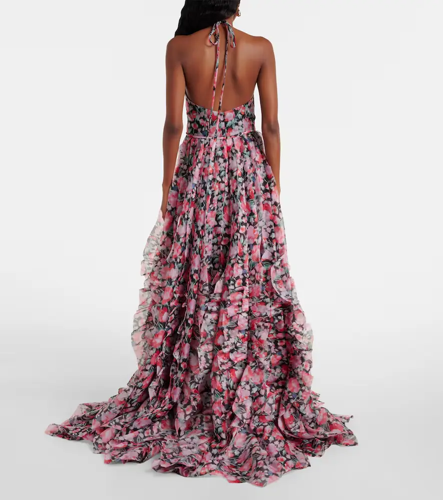 Carolina Herrera Floral halterneck ruffled gown | Thumbnail 3 Carolina Herrera Floral halterneck ruffled gown | Thumbnail 3