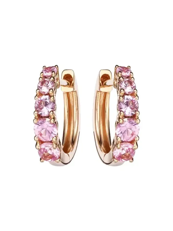 18kt rose gold huggie earrings with sapphires 18kt rose gold huggie earrings with sapphires